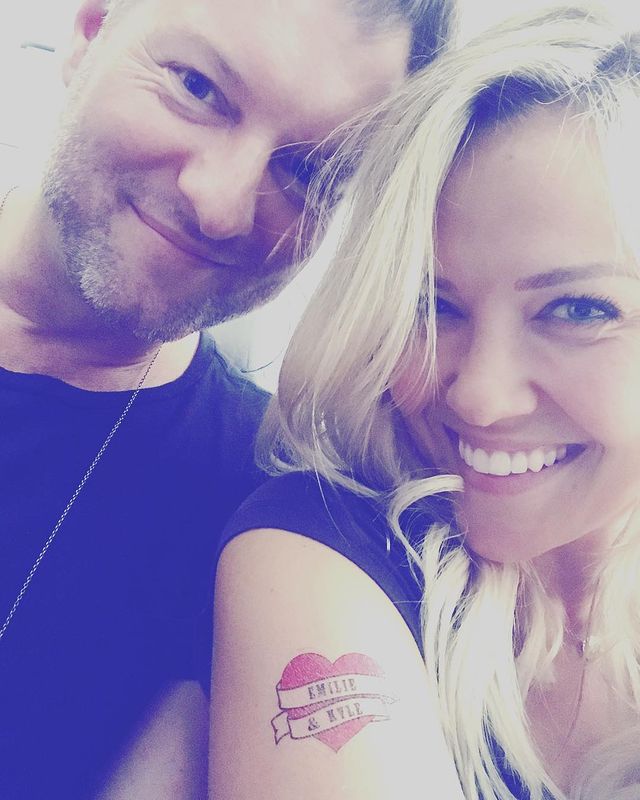 Emilie Ullerup's Love Tattoo with her husband Kyle Cassie.